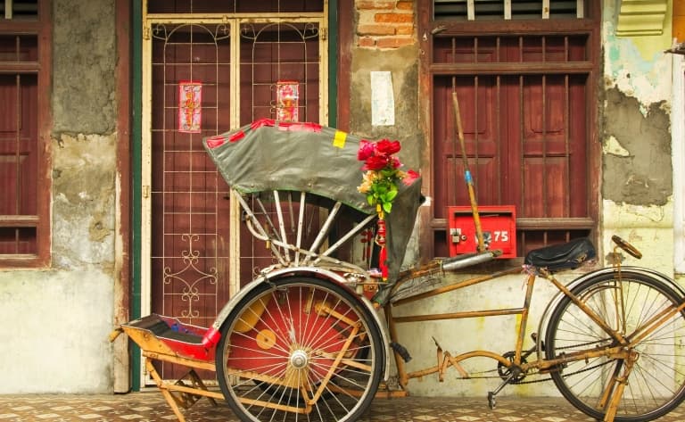 Rickshaw dans les rues de Penang